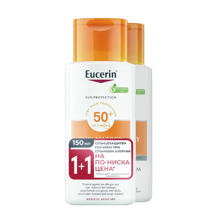 EUCERIN SUN ALLERGY PROTECT ГЕЛ-КРЕМ ПРОТИВ СЛЪНЧЕВИ АЛЕРГИИ 2 Х 150 МЛ ПРОМО