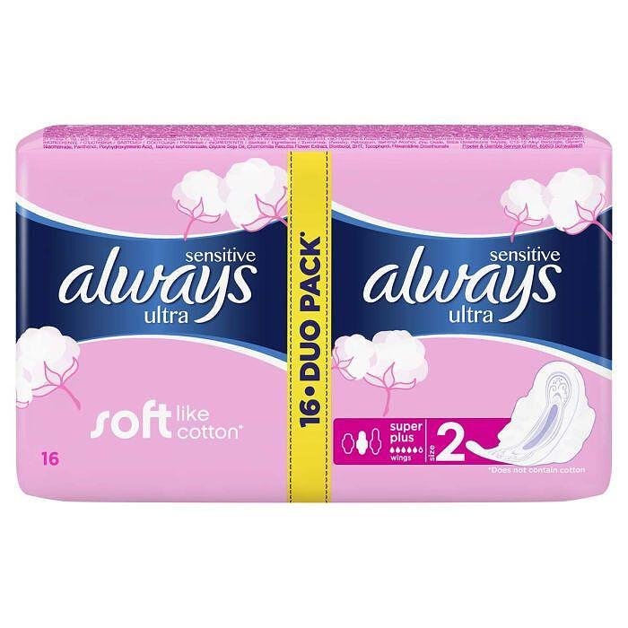 ALWAYS ДАМСКИ ПРЕВРЪЗКИ SENSITIVE ULTRA SUPER ДУО Х 16