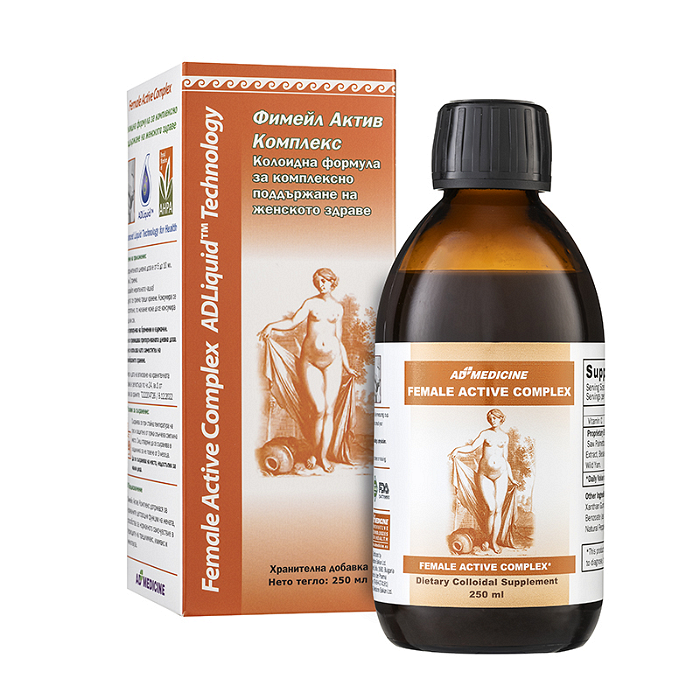 ADLiquid FEMALE ACTIVE COMPLEXЕ / ДЛИКУИД ФИМЕЙЛ АКТИВ КОМПЛЕКС СИРОП 250 МЛ