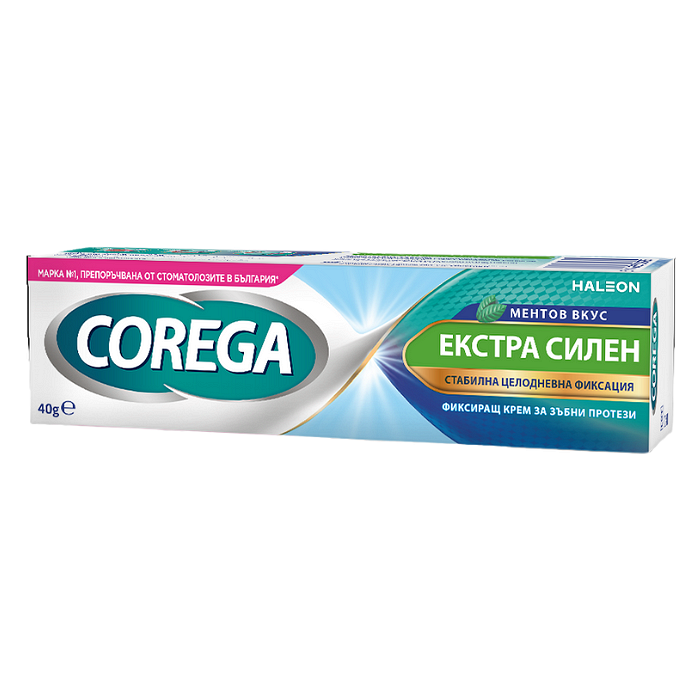 КОРЕГА ФИКСИРАЩ КРЕМ EXTRA STRONG С МЕНТОВ ВКУС 40 ГР.