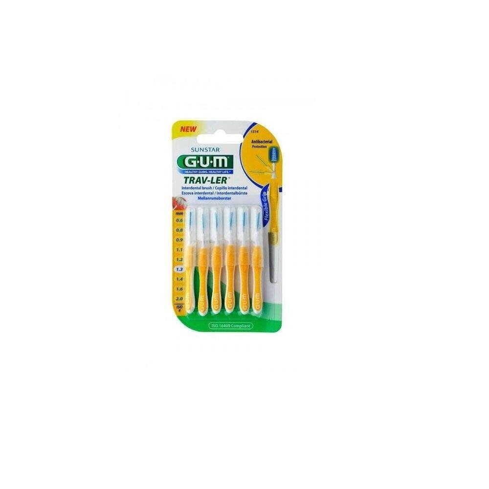 GUM ИНТЕРДЕНТАЛНИ ЧЕТКИ 1,3ММ ЖЪЛТИ Х 6