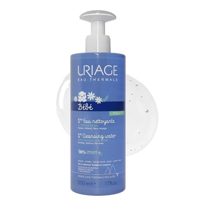 URIAGE BABY 1st EAU ПОЧИСТВАЩА ВОДА ЗА БЕБЕТА /БЕЗ ИЗПЛАКВАНЕ/ С ПОМПА 500 МЛ