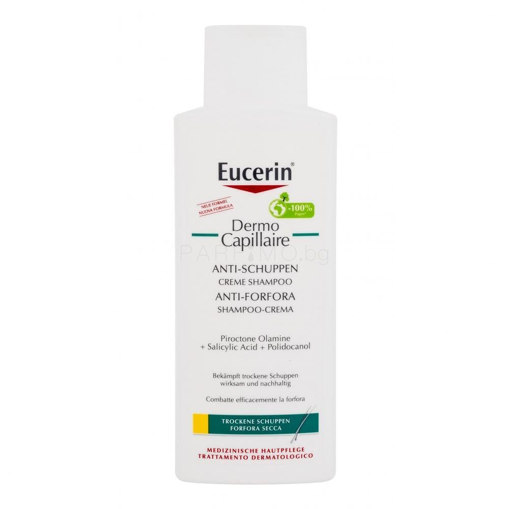EUCERIN DERMO CAPILLIARE КРЕМ-ШАМПОАН ПРОТИВ ПЪРХОТ ЗА СУХ СКАЛП 250 МЛ
