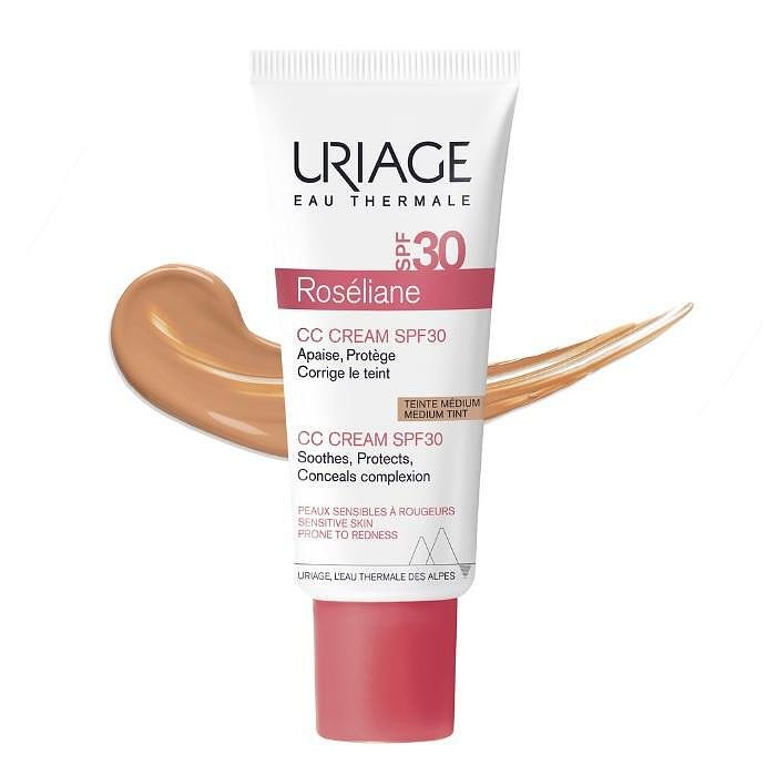 URIAGE ROSELIANE CC ТОНИРАН КРЕМ SPF30 ЗА КОРЕКЦИЯ НА ТЕНА - СРЕДЕН НЮАНС 40 МЛ