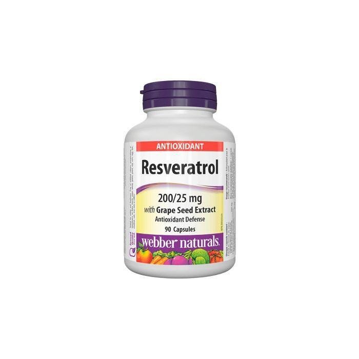РЕСВЕРАТРОЛ С ГРОЗДОВО СЕМЕ КАПС. 225 МГ Х 90 Webber Naturals