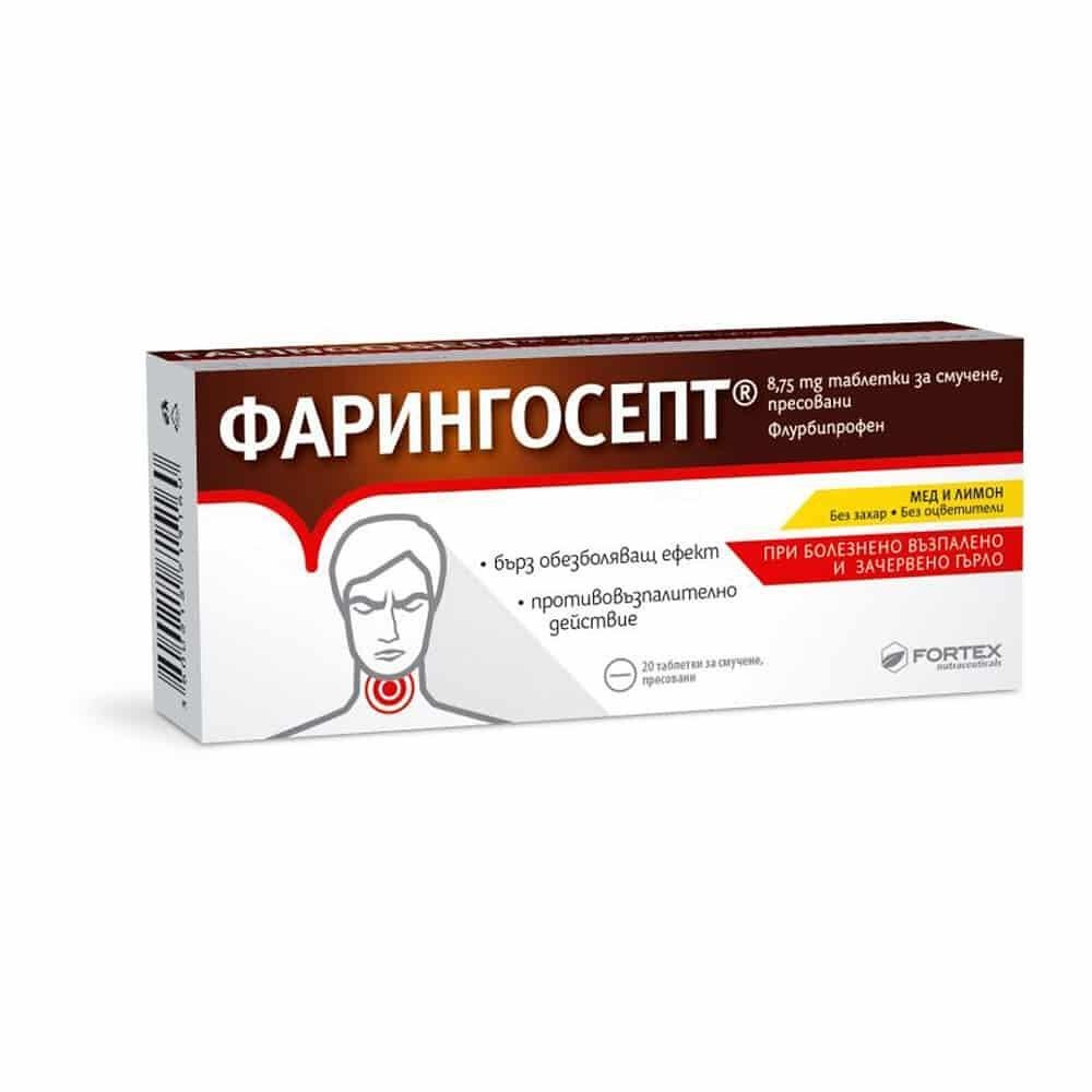 ФАРИНГОСЕПТ ТАБЛ. ЗА СМУЧЕНЕ 8,75 МГ Х 20 ФОРТЕКС