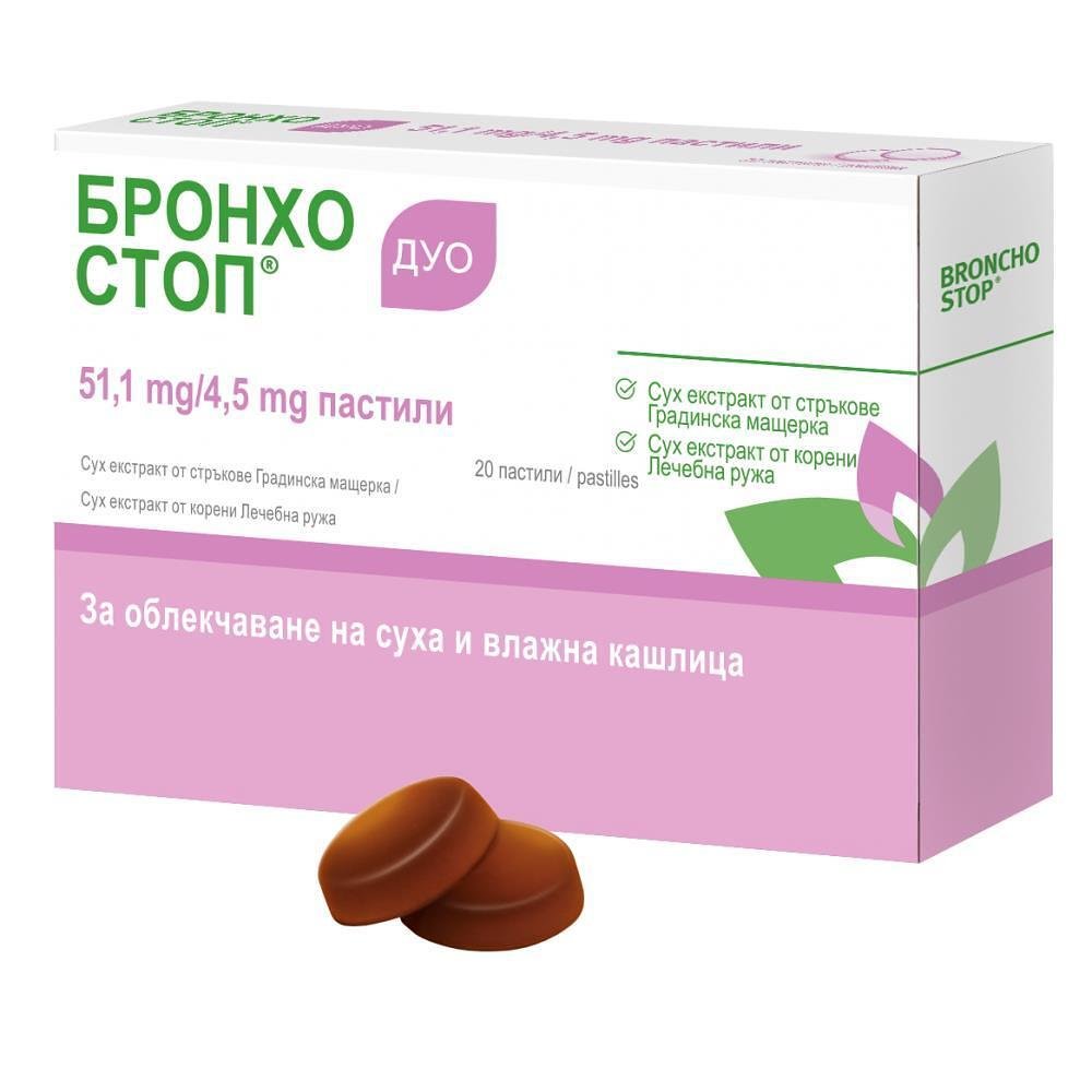 БРОНХОСТОП ДУО ПАСТИЛИ Х 20