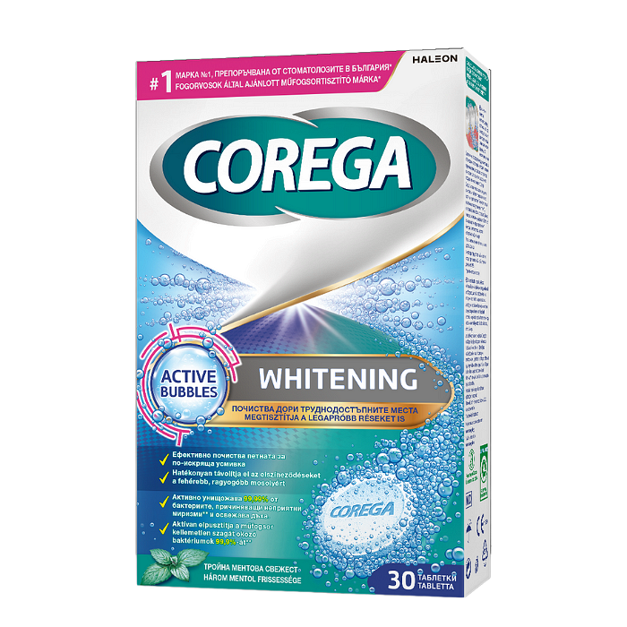 КОРЕГА WHITENING ПОЧИСТВАЩИ ТАБЛЕТКИ Х 30
