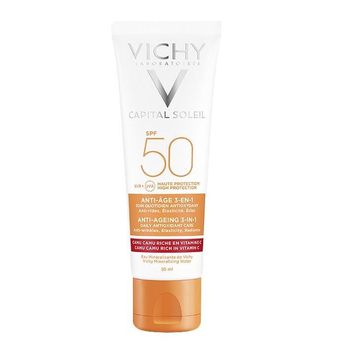 VICHY CAPITAL SOLEIL ANTI-AGE SPF50+ КРЕМ ЗА ЛИЦЕ ПРОТИВ БРЪЧКИ 50 МЛ