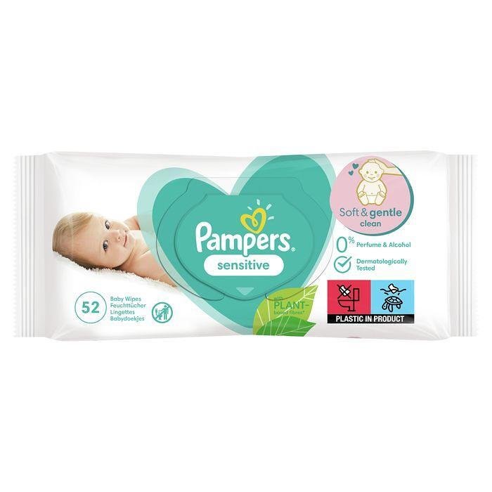 ПАМПЕРС МОКРИ КЪРПИЧКИ BABY SENSITIVE Х 52 PAMPERS