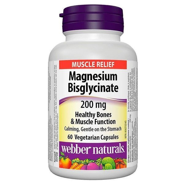 МАГНЕЗИЙ (БИСГЛИЦИНАТ) 200МГ Х 60 КАП. Webber Naturals
