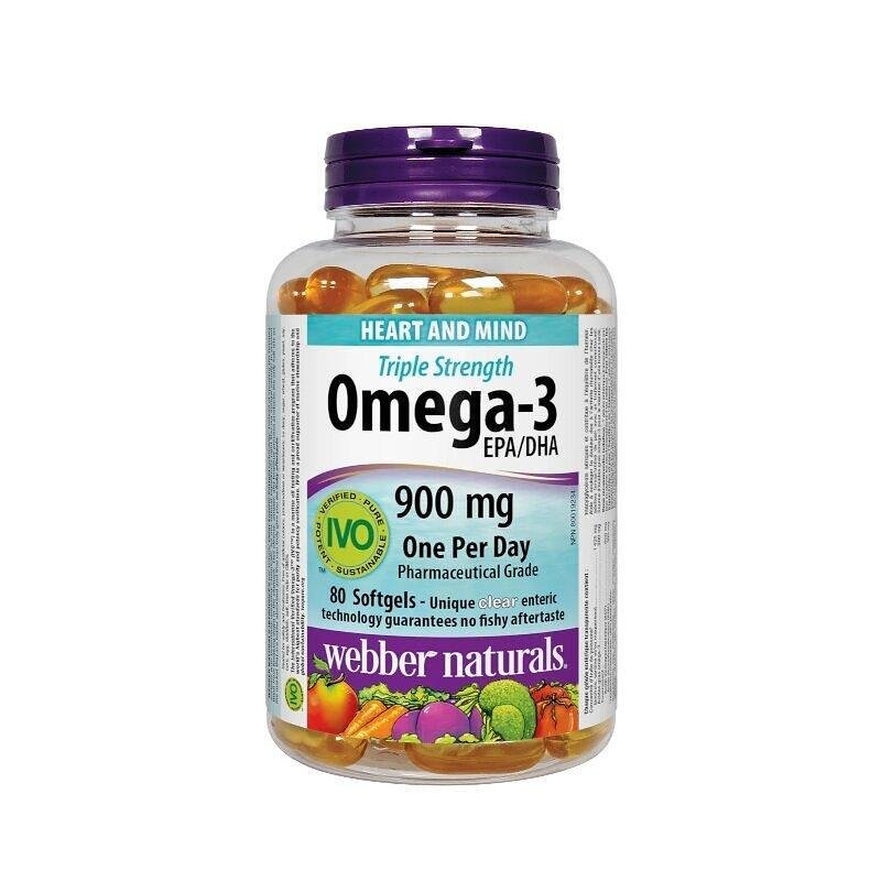 ОМЕГА 3 ТРОЙНА КОНЦЕНТРАЦИЯ КАПС. 900 (1425) МГ Х 80 Webber Naturals