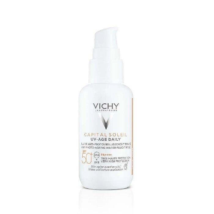 VICHY CAPITAL SOLEIL UV-AGE SPF50+ ФЛУИД ЗА ЛИЦЕ ПРОТИВ ФОТОСТАРЕЕНЕ ОЦВЕТЕН 40 МЛ