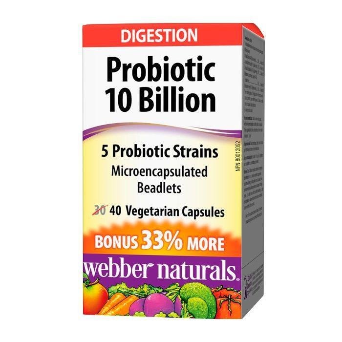 ПРОБИОТИК 10 МИЛИАРДА (5 ЩАМА) КАПС. Х 40 Webber Naturals
