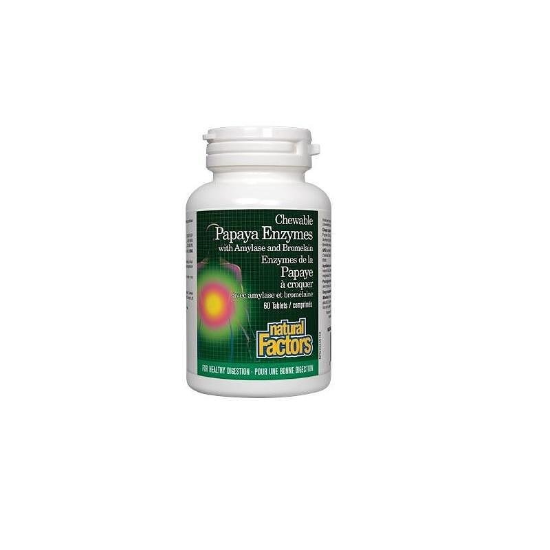 ПАПАЯ ЕНЗИМИ С АМИЛАЗА ДЪВЧАЩИ ТАБЛ. Х 60 NATURAL FACTORS