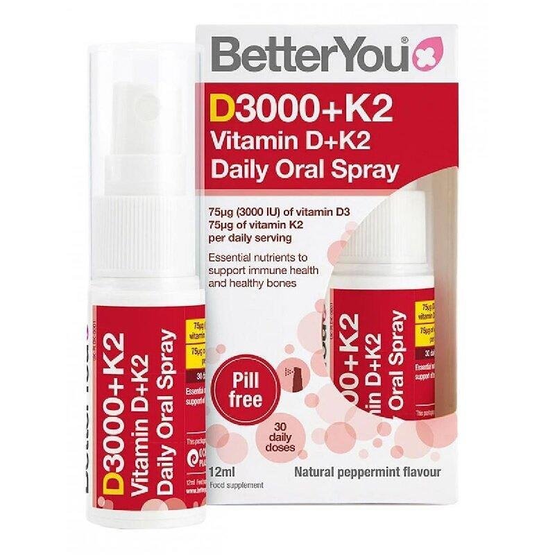 BETTER YOU ВИТАМИН D3000 IU + ВИТАМИН К2 СПРЕЙ 12 МЛ.