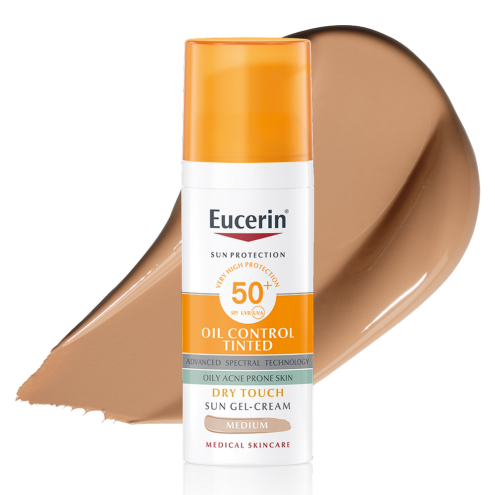EUCERIN SUN OIL CONTROL SPF50+ КРЕМ ЗА ЛИЦЕ ОЦВЕТЕН MEDIUM 50 МЛ
