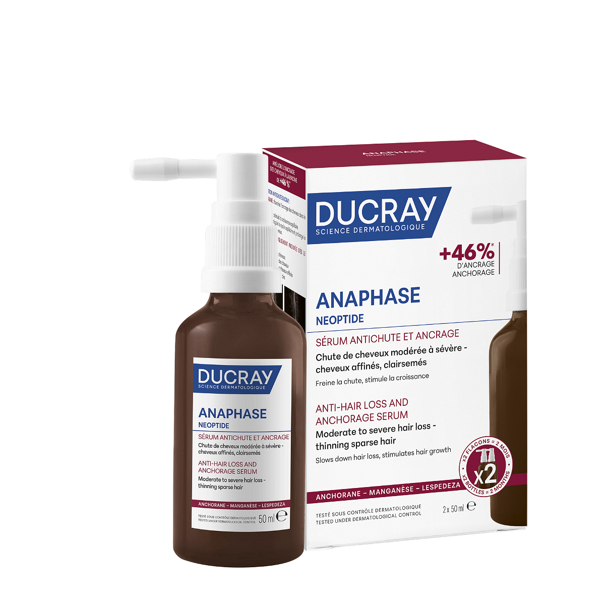 DUCRAY ANAPHASE NEOPTIDE СЕРУМ ПРОТИВ КОСОПАД И ЗА УКРЕПВАНЕ НА КОСАТА 2 Х 50 МЛ