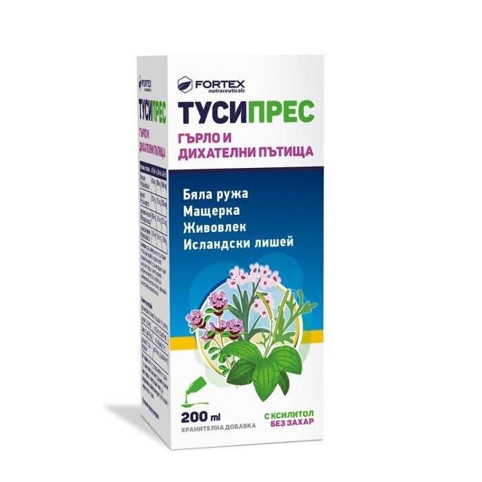 ТУСИПРЕС СИРОП БЕЗ ЗАХАР 200МЛ ФОРТЕКС