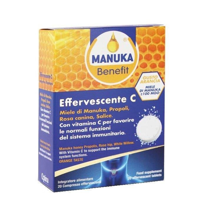 МАНУКА БЕНЕФИТ ЕФЕРВЕСЦЕНТНИ ТАБЛ. С МЕД И ВИТ.С X 20