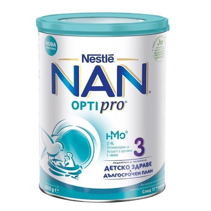 АДАПТИРАНО МЛЯКО НАН 3 OPTIPRO 800 ГР