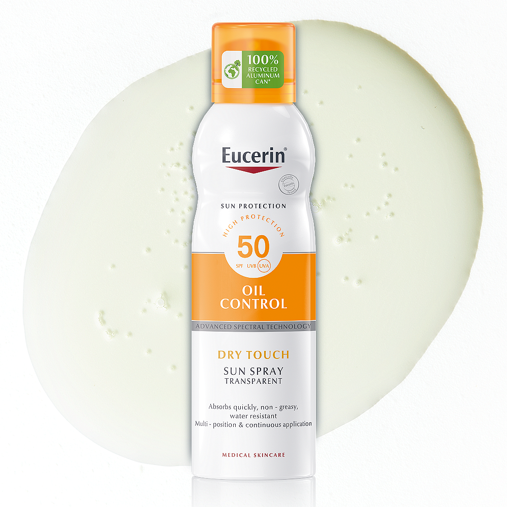 EUCERIN SUN OIL CONTROL SPF50 DRY TOUCH ОХЛАЖДАЩ ПРОЗРАЧЕН СПРЕЙ-АЕРОЗОЛ 200 МЛ