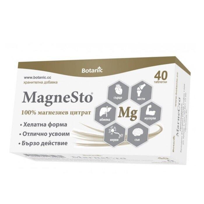 МАГНЕСТО 100% МАГНЕЗИЕВ ЦИТРАТ ТАБЛ. Х 40 BOTANIC