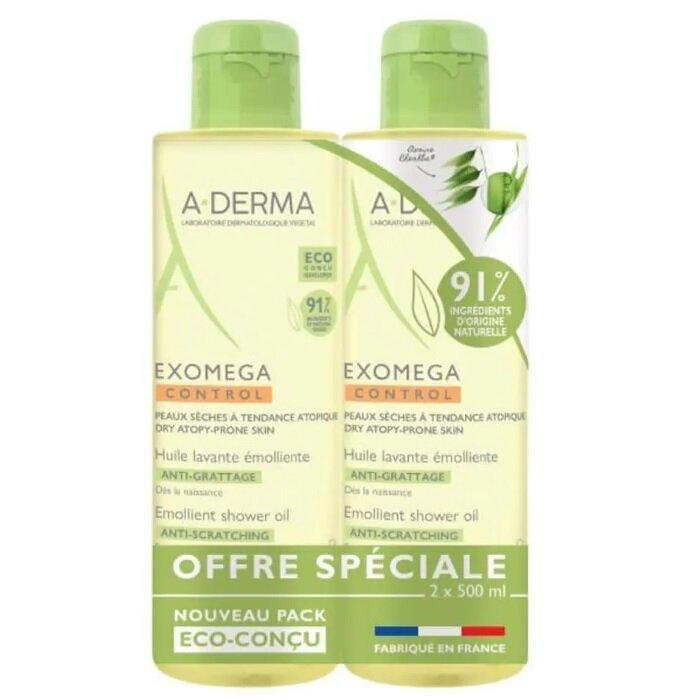 A-DERMA EXOMEGA CONTROL ЕМОЛИЕНТНО ДУШ ОЛИО 2 Х 500 МЛ ПРОМО