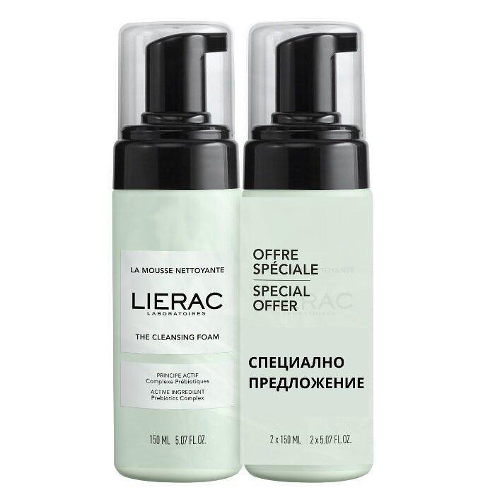 LIERAC ПОЧИСТВАЩА ПЯНА ЗА ЛИЦЕ 2 Х 150 МЛ ПРОМО