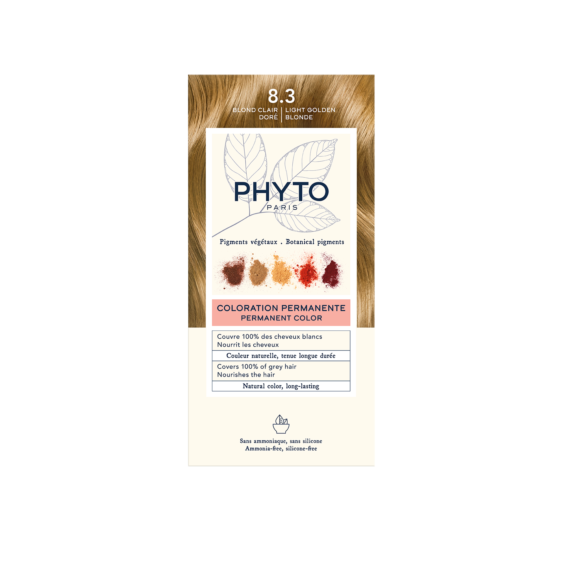 PHYTO PHYTOCOLOR 8.3 Blond Clair Dor (СВЕТЛО ЗЛАТИСТО РУСО)