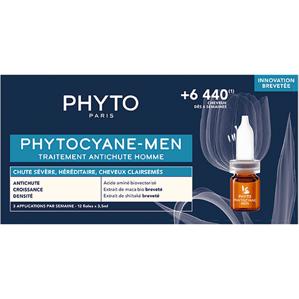 PHYTO PHYTOCYANE MEN ТЕРАПИЯ ЗА МЪЖЕ ПРОТИВ ПРОГРЕСИВЕН КОСОПАД АМПУЛИ 12 Х 3,5 МЛ