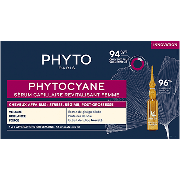 PHYTO PHYTOCYANE WOMEN ТЕРАПИЯ ЗА ЖЕНИ ПРОТИВ РЕАКТИВЕН КОСОПАД АМПУЛИ 12 Х 5 МЛ