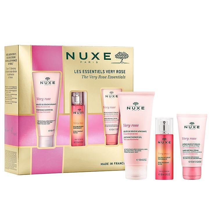 NUXE VERY ROSE НЕЖЕН ДУШ-ГЕЛ 100МЛ + ПАРФЮМНА РОЗОВА ВОДА 30МЛ + КРЕМ ЗА РЪЦЕ И НОКТИ 50МЛ ПРОМО