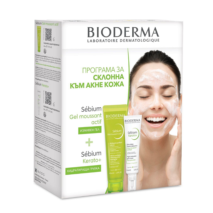 BIODERMA ПРОМО SEBIUM KERATO+ 30 МЛ + SEBIUM ГЕЛ МУСАН АКТИВ 45 МЛ ПРОМО