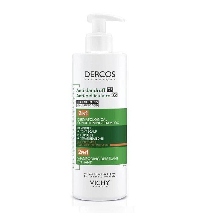 VICHY DERCOS ШАМПОАН + БАЛСАМ 2В1 ПРОТИВ ПЪРХОТ 390 МЛ