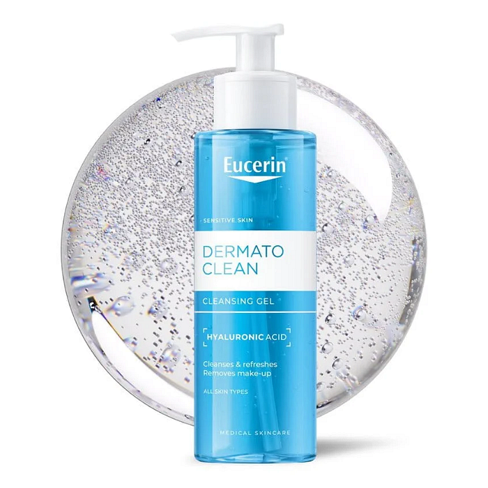 EUCERIN DERMATOCLEAN ИЗМИВАЩ ГЕЛ ЗА НОРМАЛНА И СМЕСЕНА КОЖА С ХИАЛУРОН 200 МЛ