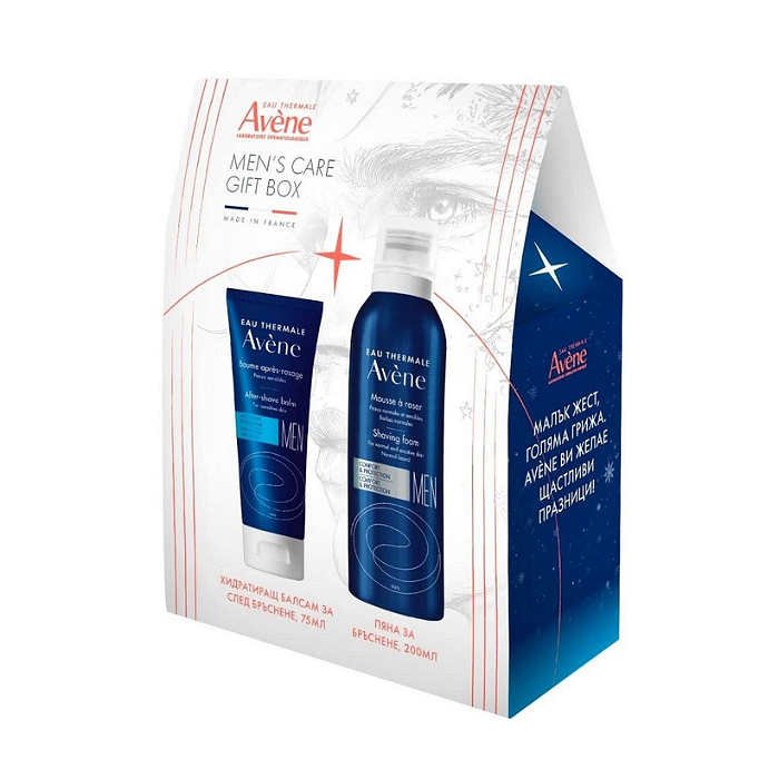 AVENE MEN ПЯНА ЗА БРЪСНЕНЕ 200МЛ + БАЛСАМ ЗА СЛЕД БРЪСНЕНЕ 75МЛ ПРОМО
