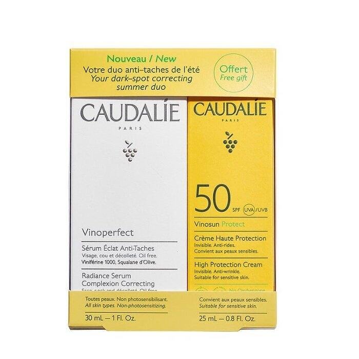CAUDALIE VINOSUN SPF50+ КРЕМ ЗА ЛИЦЕ 40МЛ + VINOPERFECT ОЗАРЯВАЩ СЕРУМ 30МЛ ПРОМО