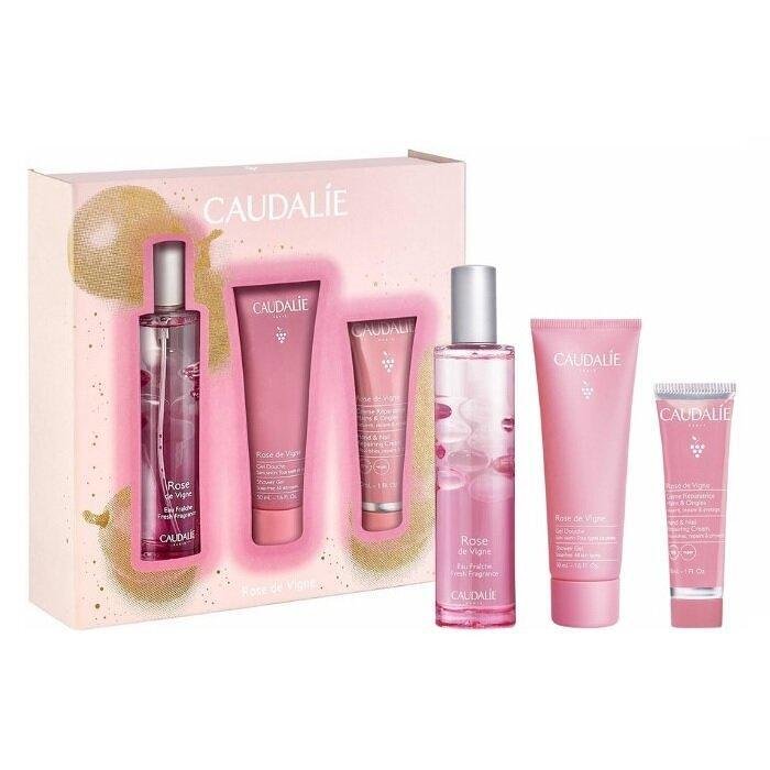 CAUDALIE ROSE DE VIGNE АРОМАТНА ВОДА 50МЛ + ДУШ ГЕЛ 50МЛ + KРЕM ЗА РЪЦЕ 30МЛ ПРОМО