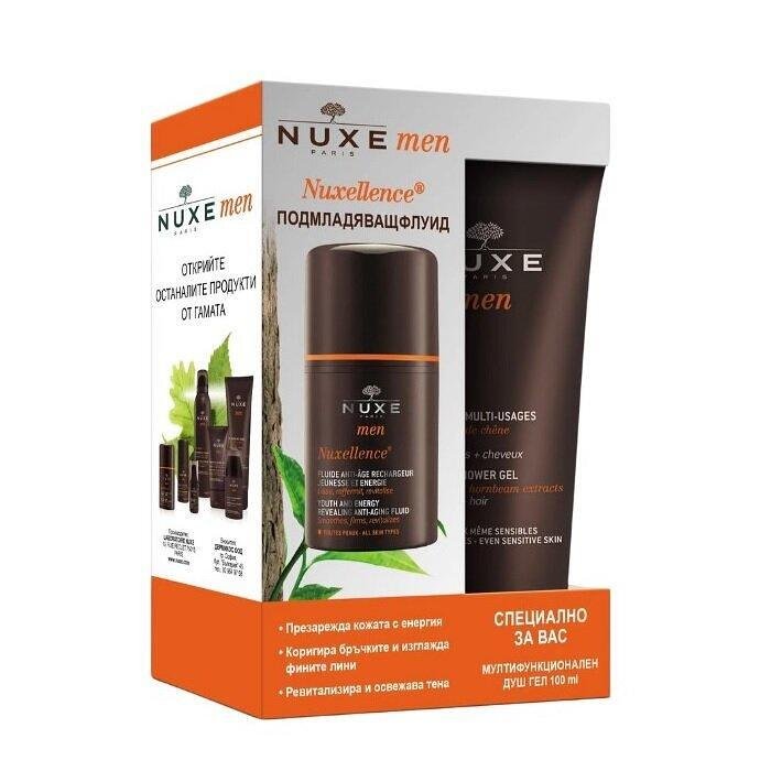 NUXE К-Т MEN NUXELLENCE ПОДМЛАДЯВАЩ ФЛУИД ЗА ЛИЦЕ 50МЛ + ДУШ-ГЕЛ ЗА КОСА И ТЯЛО 100МЛ ПРОМО
