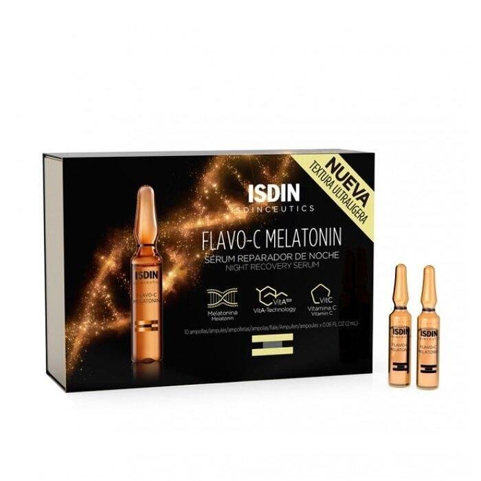 ISDIN FLAVO-C MELATONIN НОЩЕН ВЪЗСТАНОВЯВАЩ СЕРУМ АМПУЛИ 10 БР Х 2 МЛ