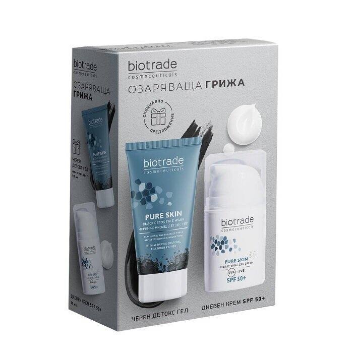 BIOTRADE PURE SKIN SPF50+ ОЗАРЯВАЩ ДНЕВЕН КРЕМ 50МЛ + ЧЕРЕН ИЗМИВЕН ДЕТОКС ГЕЛ 50МЛ ПРОМО