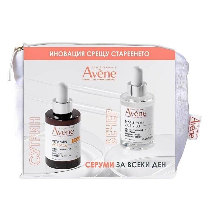 AVENE HYALURON ACTIV B3 СЕРУМ 30МЛ + VITAMIN ACTIV Cg СЕРУМ 30МЛ + НЕСЕСЕР ПРОМО