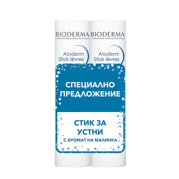 BIODERMA ATODERM СТИК ЗА УСТНИ 2 Х 4 ГР ПРОМО