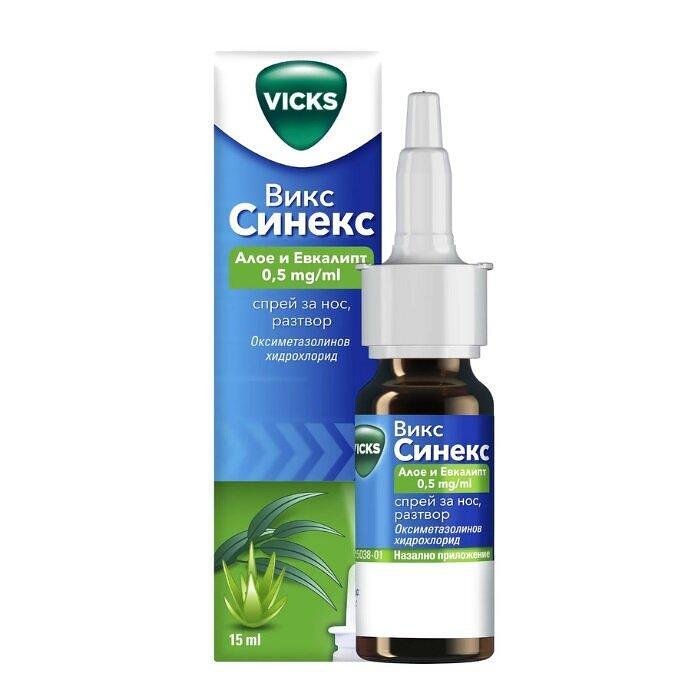 ВИКС СИНЕКС АЛОЕ + ЕВКАЛИПТ 0,5/МЛ СПРЕЙ 15 МЛ