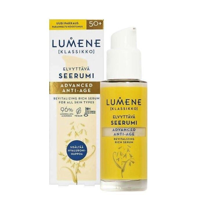 LUMENE KLASSIKKO ADVANCED ANTI-AGE РЕВИТАЛИЗИРАЩ БОГАТ СЕРУМ ЗА СУХА КОЖА 30 МЛ