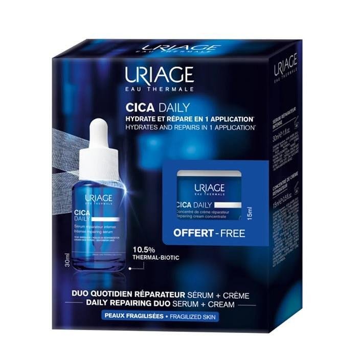 URIAGE CICA DAILY МУЛТИФУНКЦИОНАЛЕН СЕРУМ 30МЛ + ВЪЗСТАНОВЯВАЩ КРЕМ КОНЦЕНТРАТ 15МЛ ПРОМО