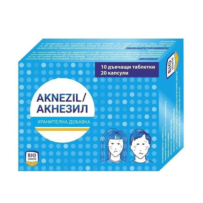 AKNEZIL / АКНЕЗИЛ ЗА КОЖА С НЕСЪВЪРШЕНСТВА ДЪВЧАЩИ ТАБЛ. Х 10 + КАПС. Х 20