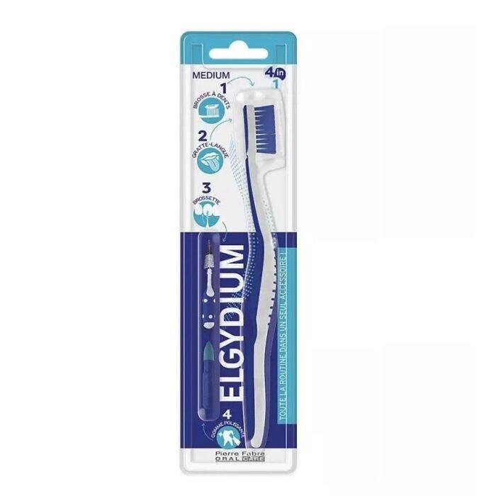 ELGYDIUM 4IN1 ЧЕТКА ЗА ЗЪБИ MEDIUM Х 1