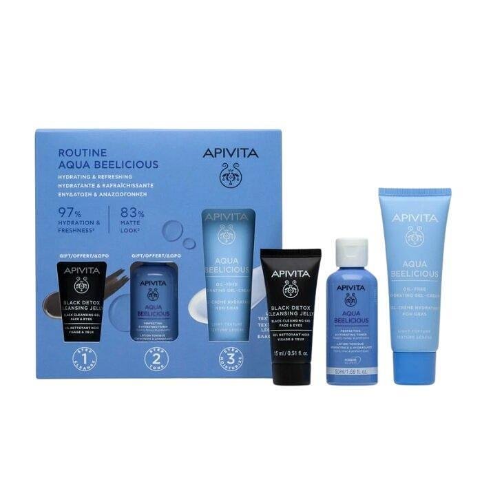 APIVITA AQUA BEELICIOUS РУТИНА ЗА ХИДРАТИРАНЕ (ИЗМИВЕН ДЕТОКС ГЕЛ 15МЛ + ХИДРАТИРАЩ ТОНИК 50МЛ + ГЕЛ-КРЕМ 40МЛ) ПРОМО